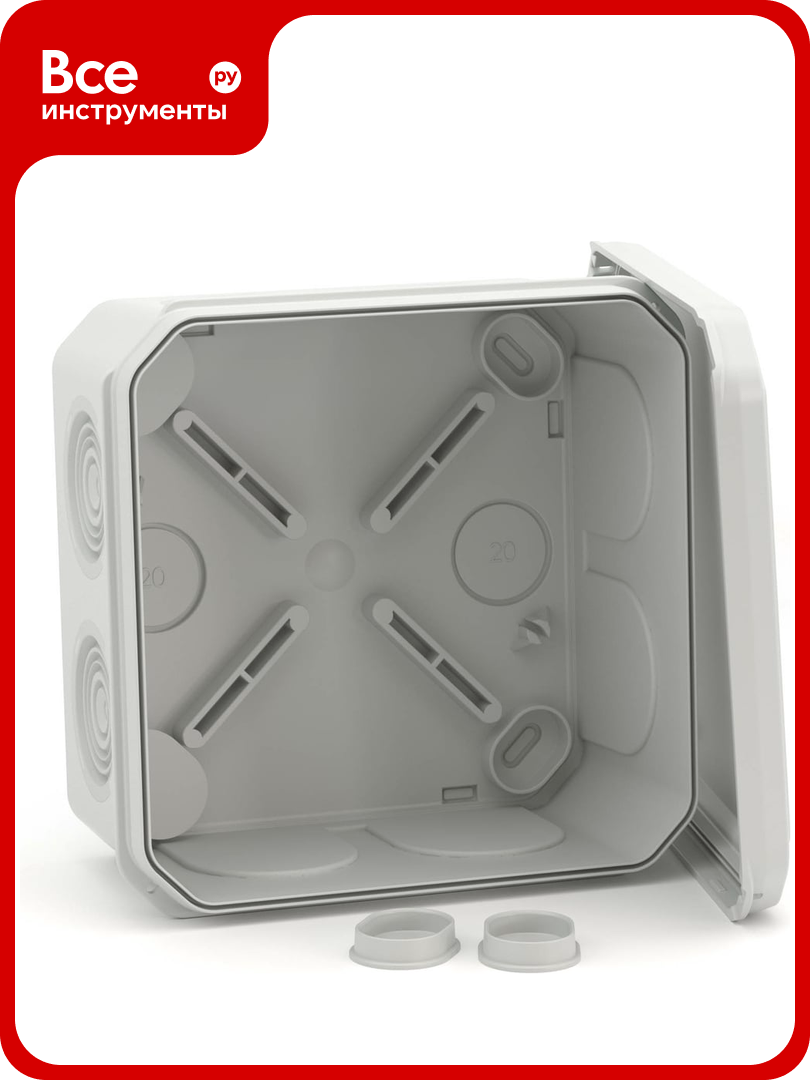 Ответвительная коробка DKC с 8 2 кабельными вводами d25 20мм IP55 100х100х50мм 53800