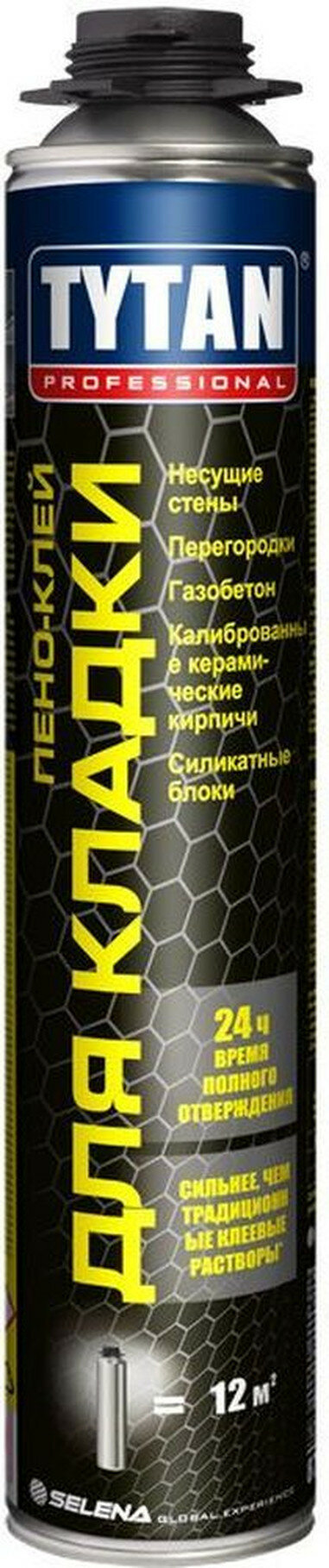 Клей-пена Tytan Gun ПУ 870 для кладки блоков серый 087 кг