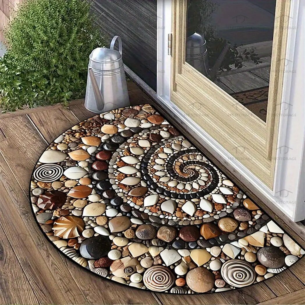 Круглый цветочный коврик Alfombras из полиэстера 80X120cm, TY-197-pebble