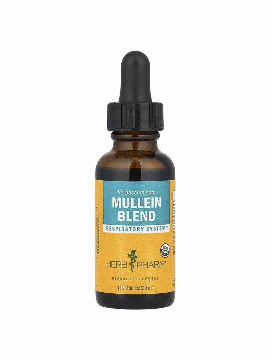 Herb Pharm Mullein Blend органический экстракт коровяка для поддержки дыхательной системы 30 мл