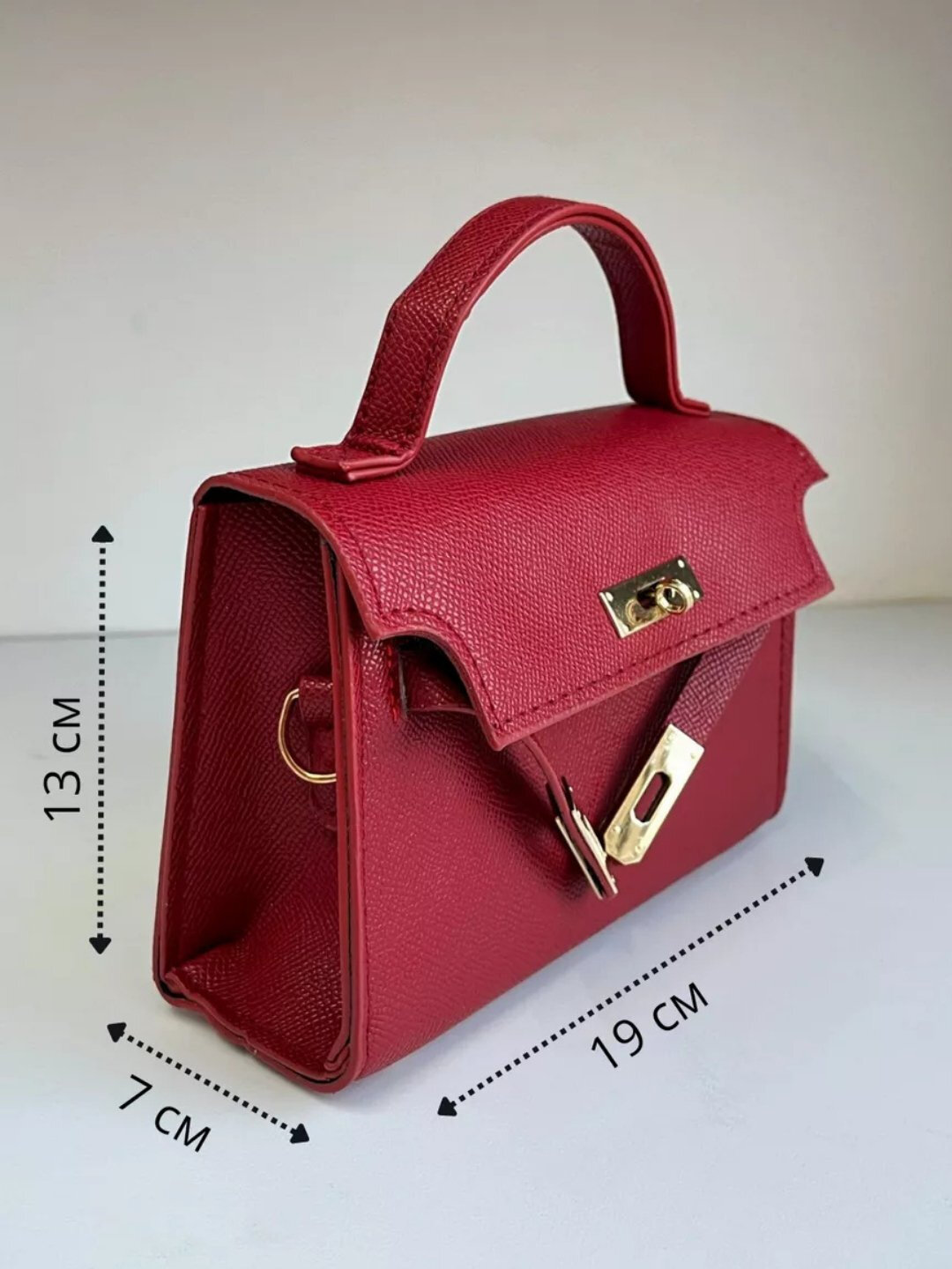 Сумка  Мини-сумка Hermes Kelly Style, красный — фото 1