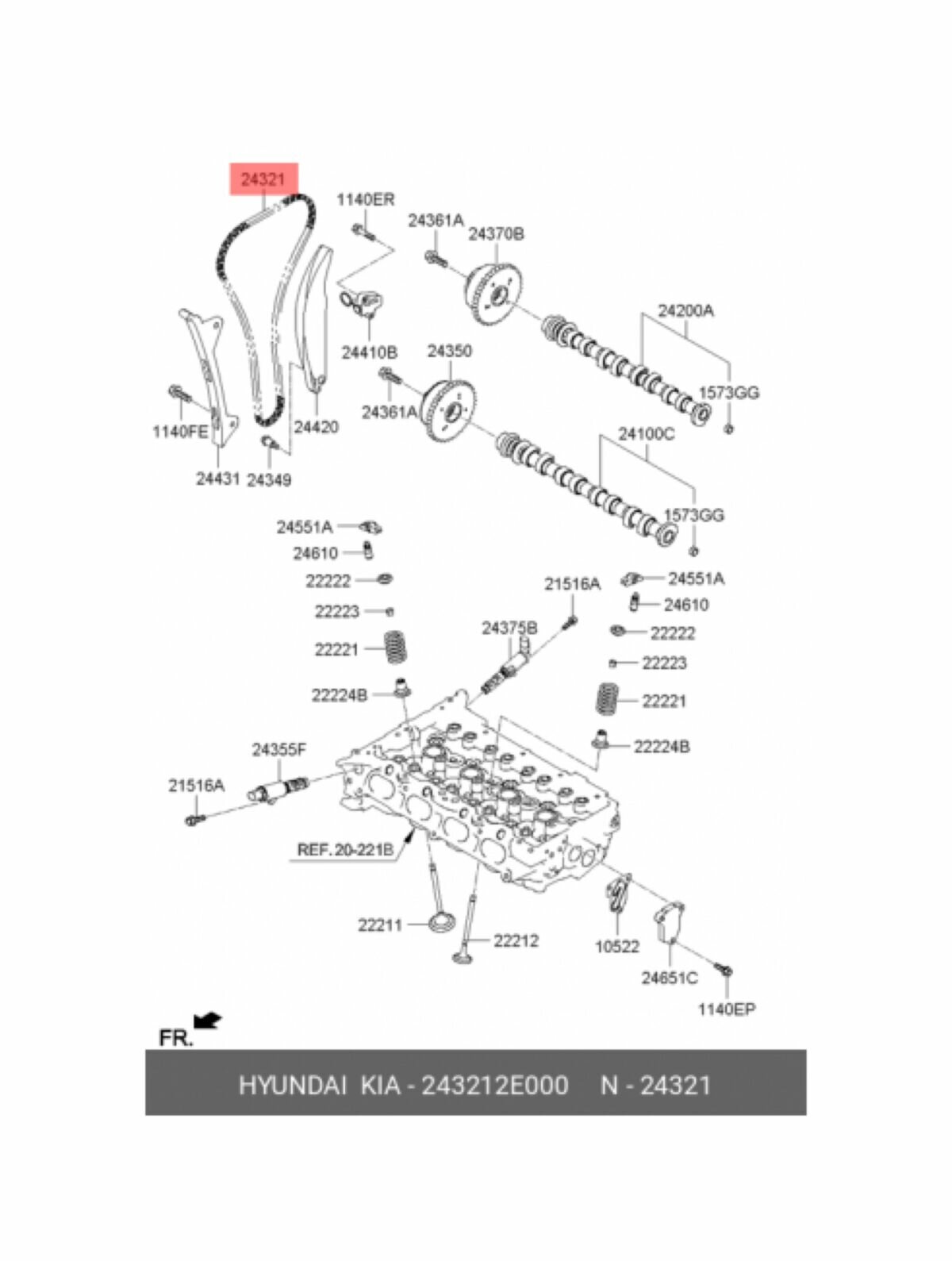 Цепь Привода Грм [Org](Hyundai/Kia 243212E000)