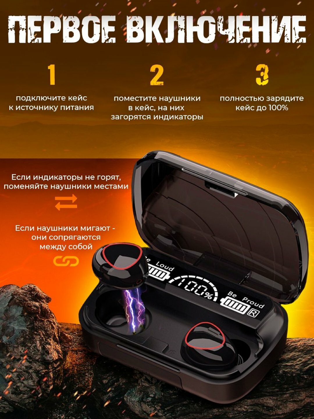 Беспроводные наушники М10, М19, М20, М90, М80, М85, М86, М88с Powerbank 3500 мА/ч, Bluetooth 5.3 — фото 1