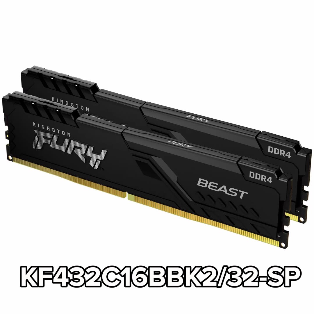 Оперативная память Kingston 32GB FURY Beast DDR4 3200 MHz (KF432C16BBK2/32-SP) — фото 1