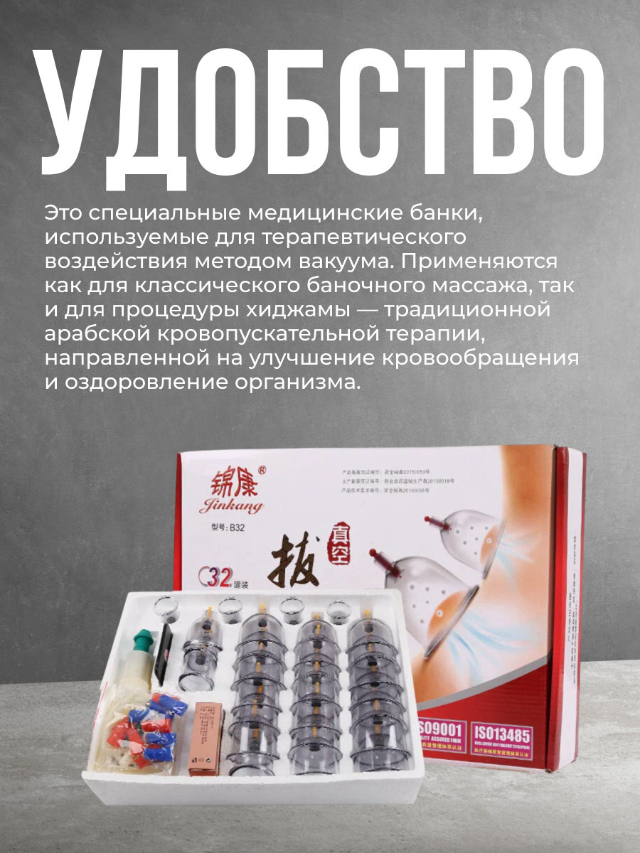 Картинки Банки вакуумные для массажа и хиджама, с магнитом и насосом.