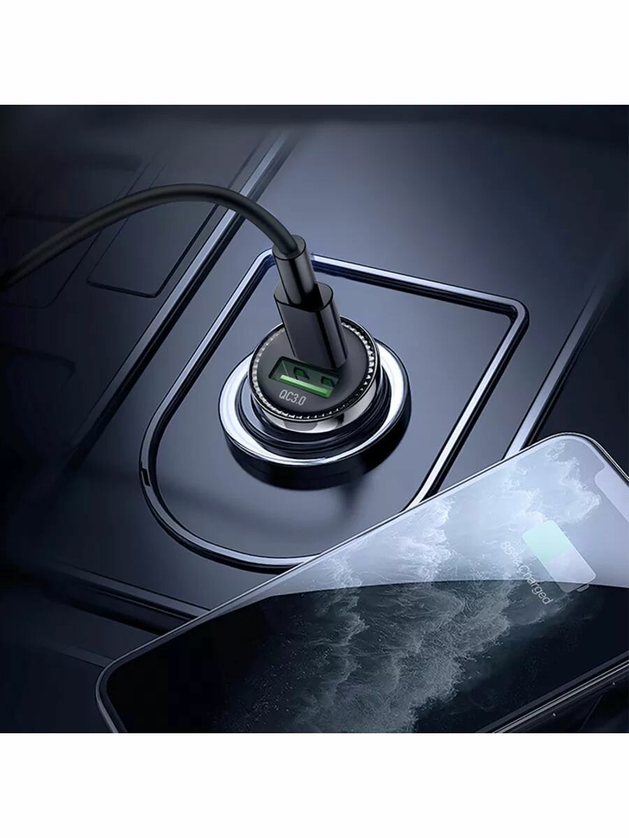 Автомобильное зарядное устройство U+C, Hoco Z44 Leading , PD + QC3.0, черное — фото 1
