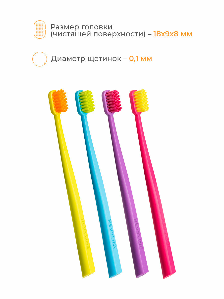 Изображение Детская мягкая зубная щетка Revyline Kids S4800, салатовая(от 3 до 12 лет), Ревилайн