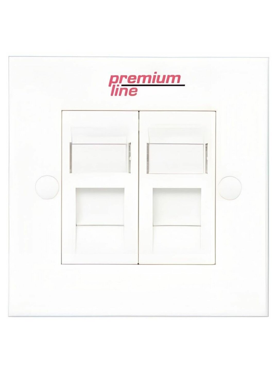 Лицевая панель Premium Line 2 RJ45  для открытого монтажа  белая  86х86 мм