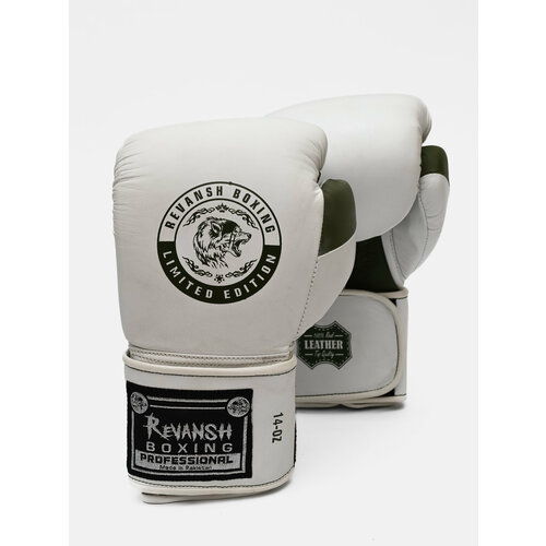 Перчатки из натуральной кожи с нашивкой, REVANSH PRO WHITE KHAKI, арт. RG-WHITEKHAKI-L18