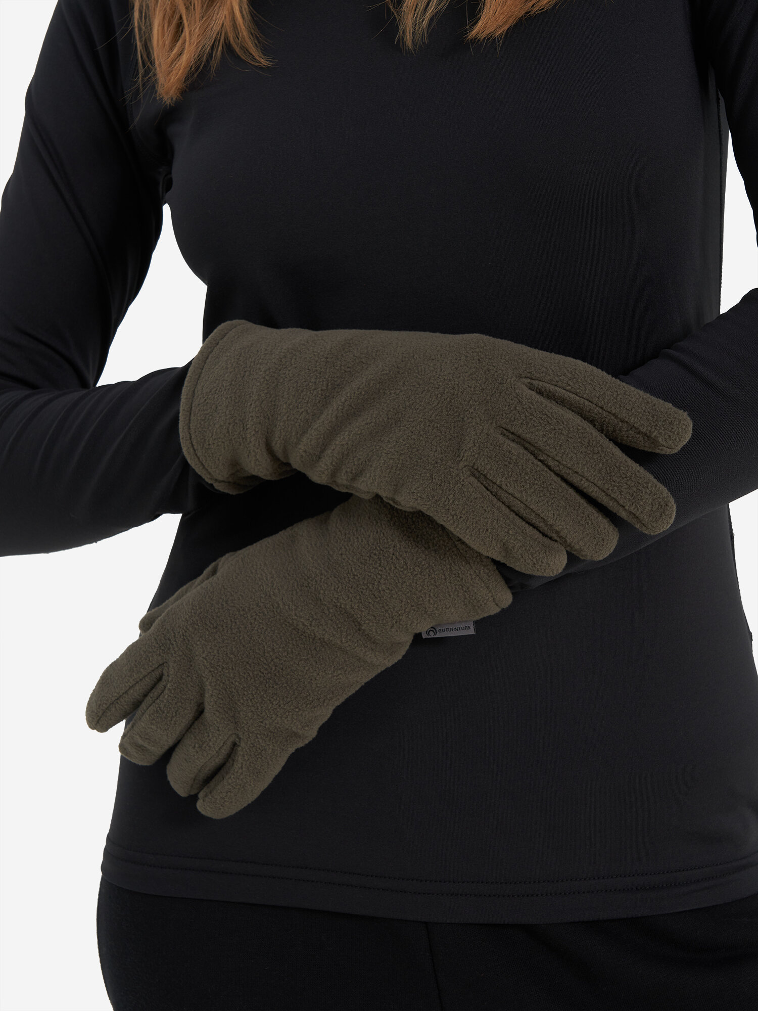 Перчатки OUTVENTURE Unisex Fleece Gloves для мужчин и женщин, размер M, темно-коричневый — фото 1
