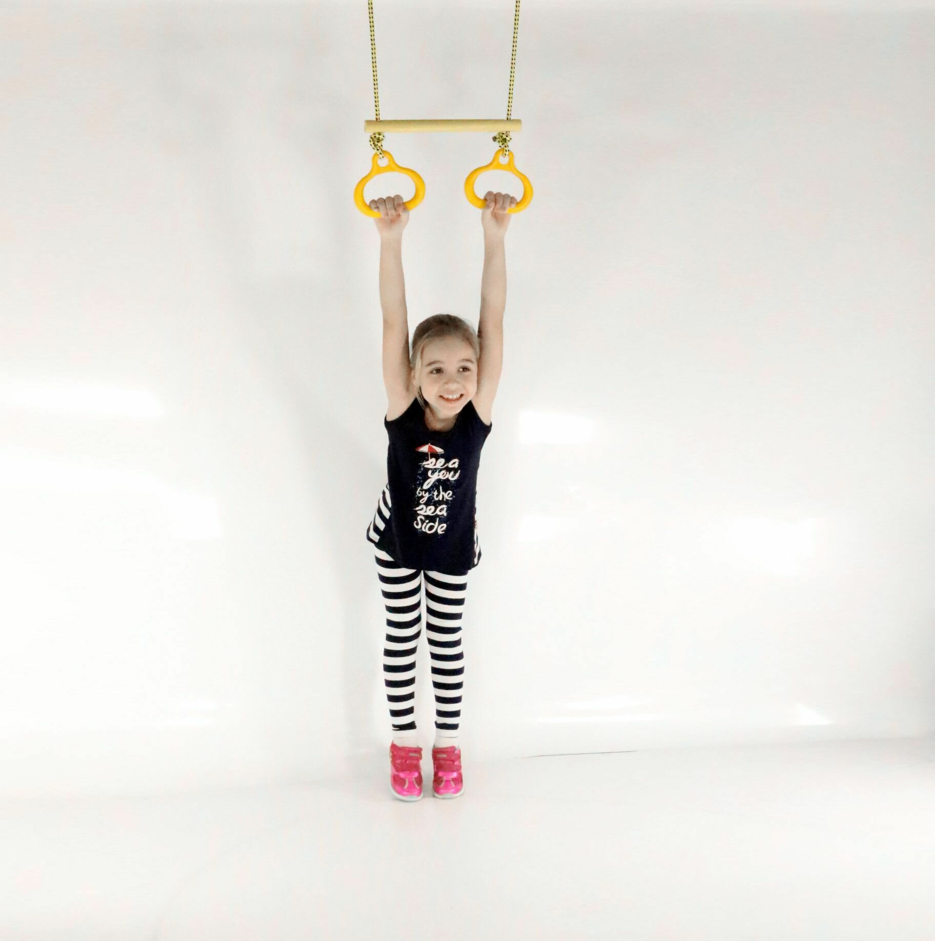 Кольца гимнастические 2 в 1 Kemfer. нагрузка до 100 кг, пластиковые — фото 1