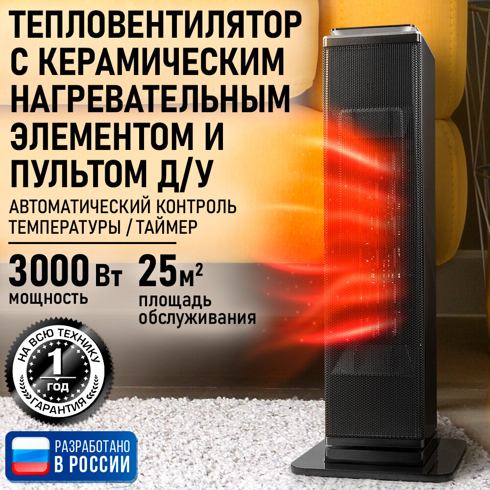 Обогреватель тепловентилятор OBSIDIAN BS-FH2053A черный