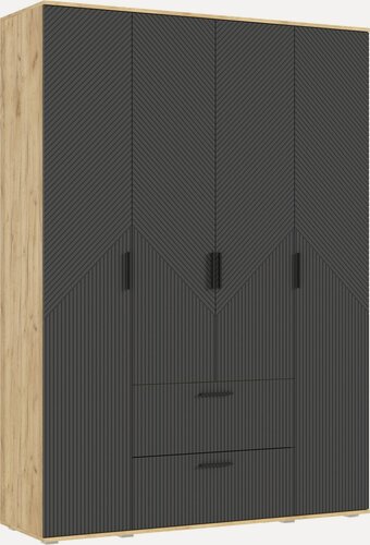 Изображение товара Шкаф Сильвия 4-ств. 1600х2236х510 (Браш Графит, Дуб Крафт) МИФ