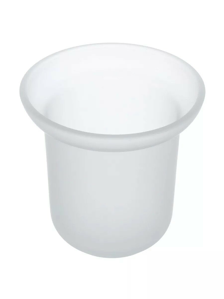 Колба для туалетного ерша Potato P205 стекло белая запасная емкость