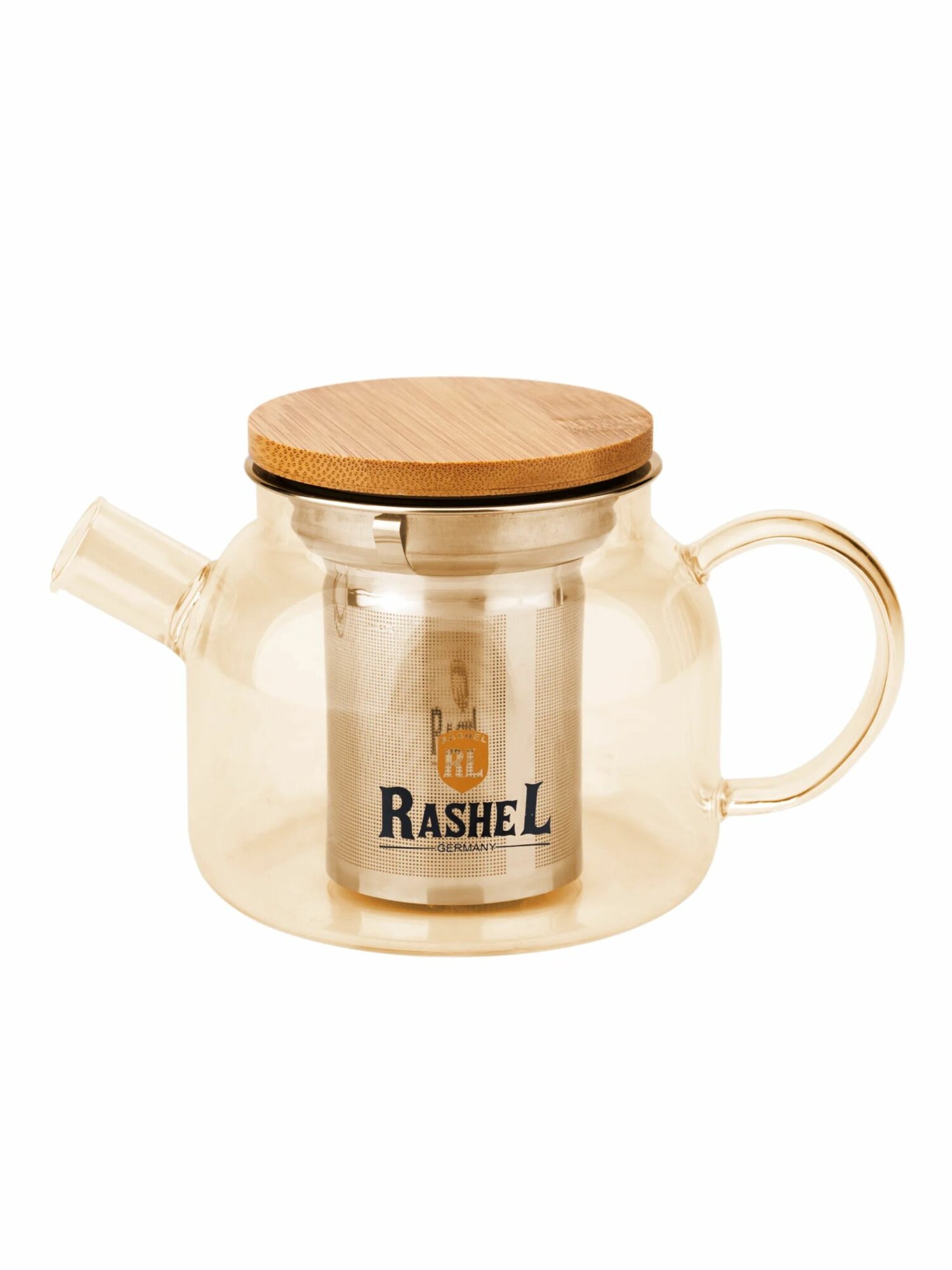 Чайник заварочный стеклянный R-8362 Объем 06 л С фильтром Янтарный