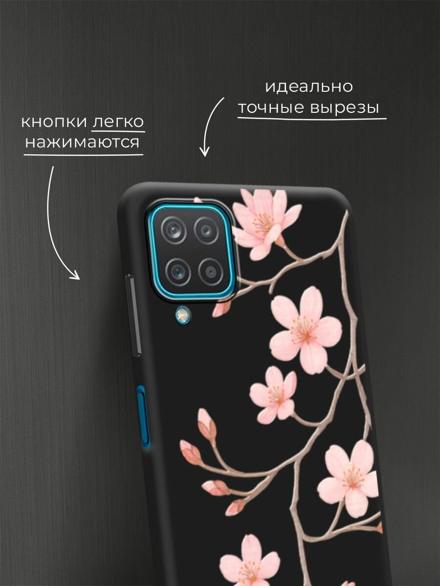 Чехол на Samsung Galaxy A12/M12 / Самсунг А12/М12 с принтом "Веточка распускающейся сакуры 3" — фото 1