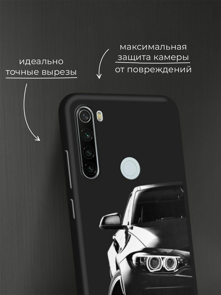 Черный матовый чехол на Xiaomi Redmi Note 8T / Сяоми Редми Нот 8Т с принтом "Крутая черная машина" — фото 1