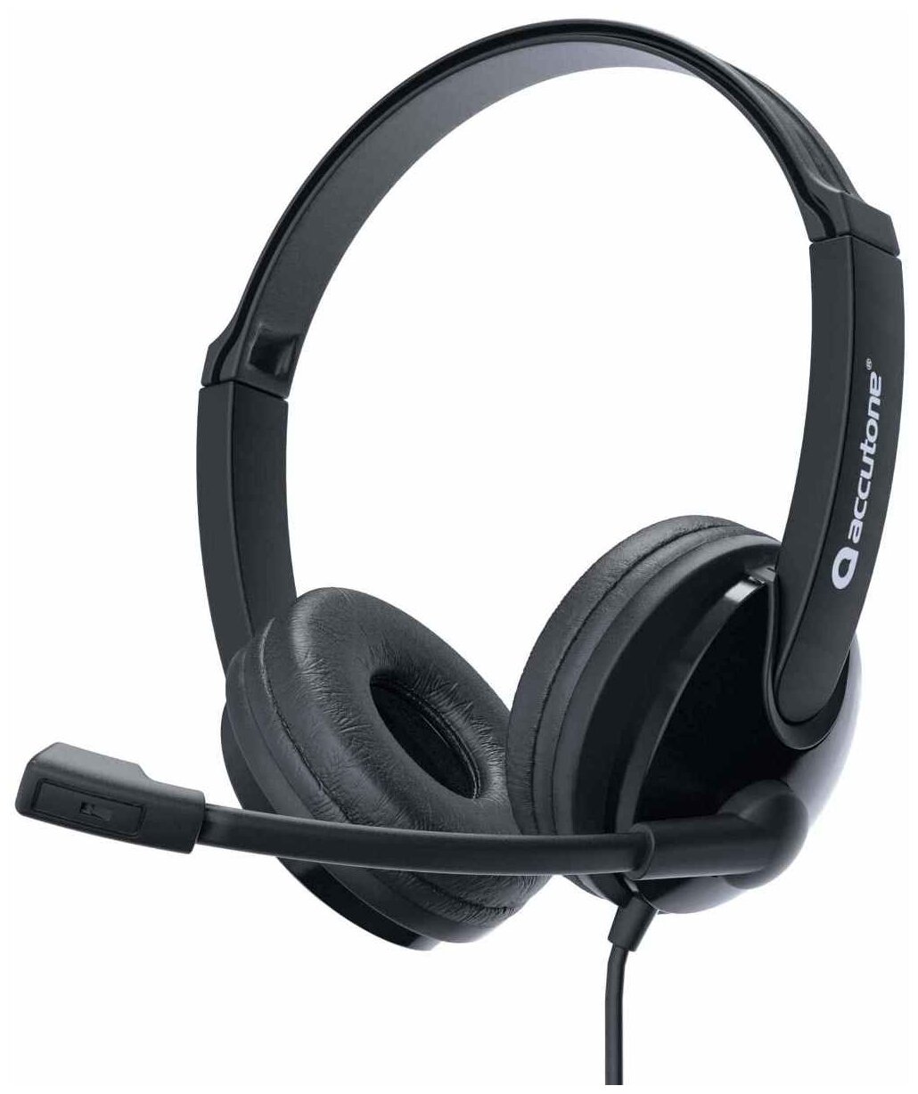 Компьютерная гарнитура Accutone UB101 USB с микрофоном черная
