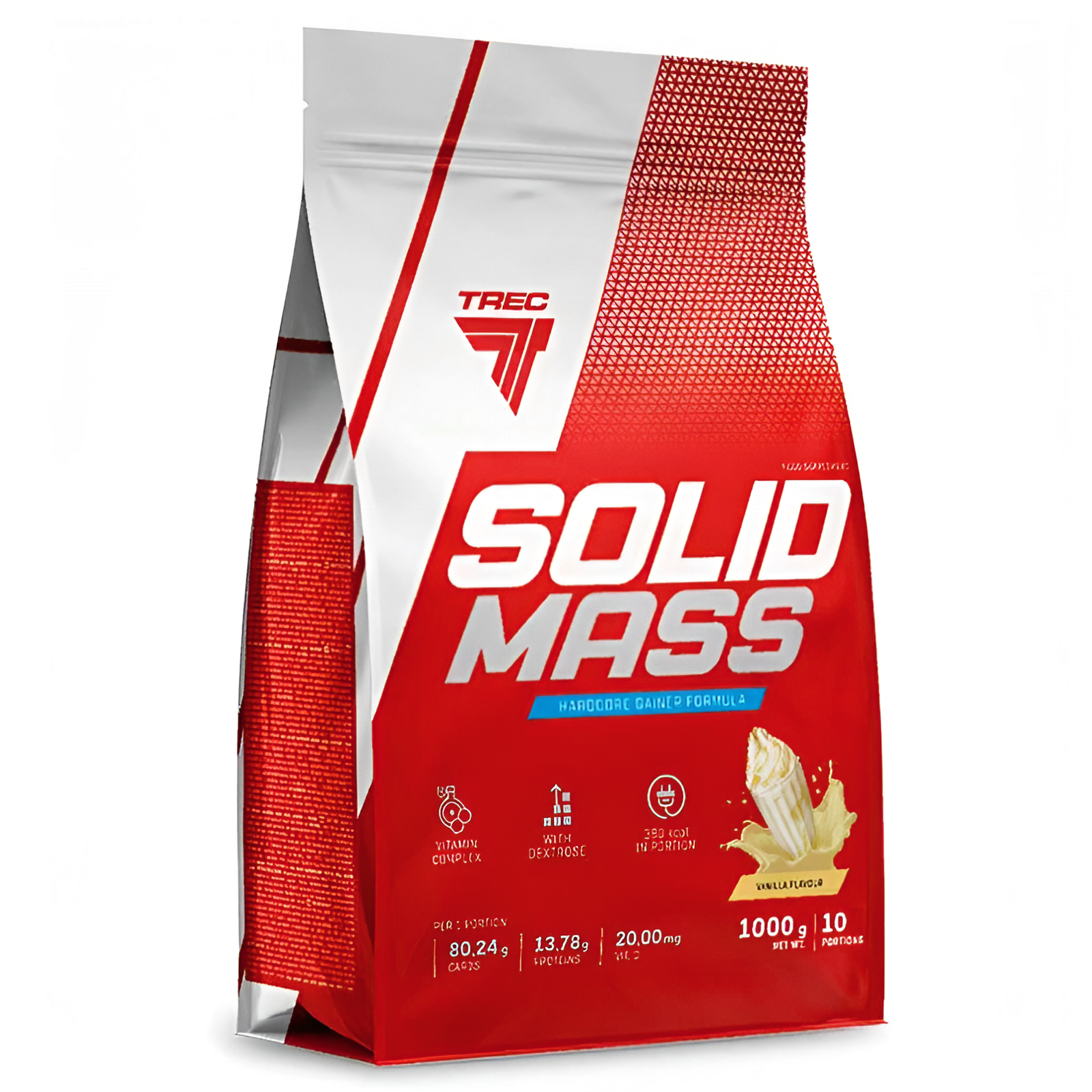 Trec Nutrition Solid Mass (1000 гр.) Гейнер, спортивное питание (Клубника)