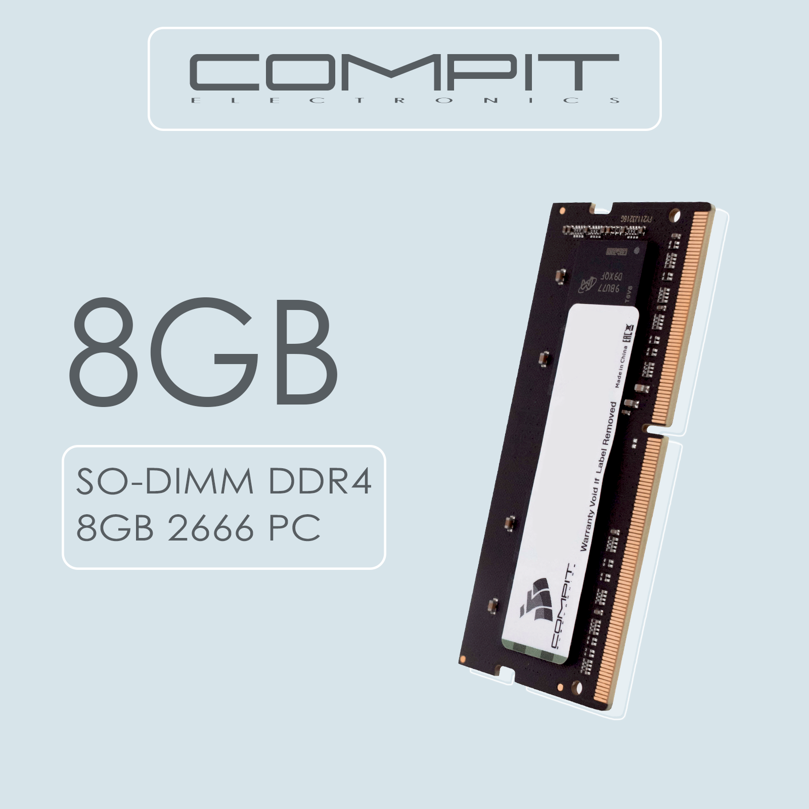 Модуль памяти COMPIT DDR4 8Гб SO-DIMM 2666 1.2V CMPTDDR48GBSD2666