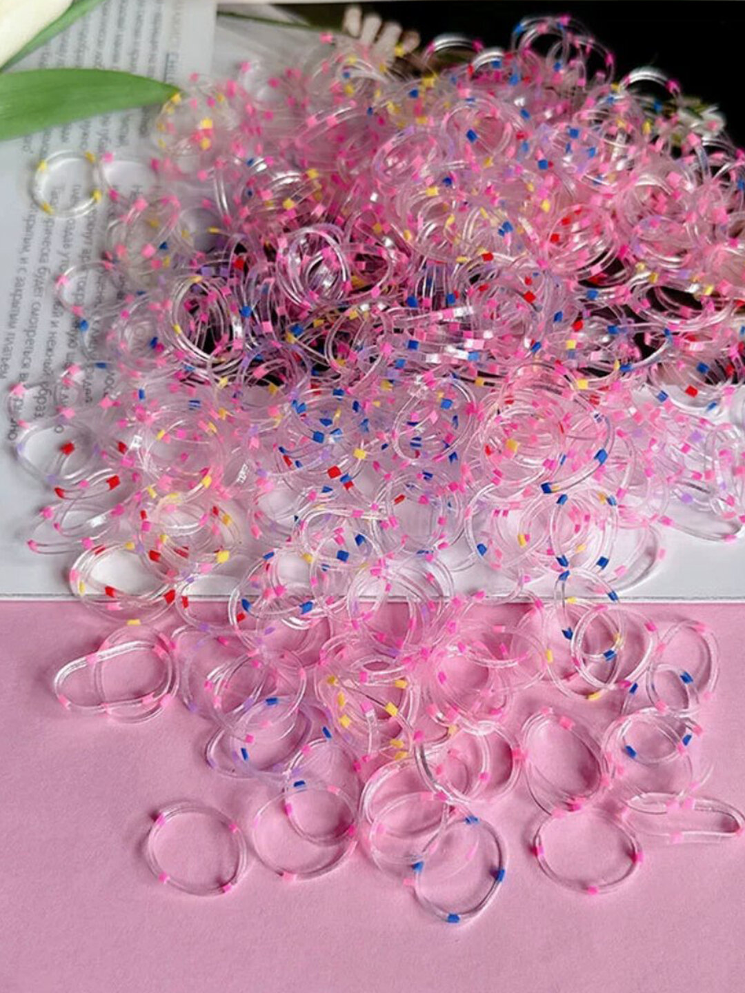 Набор резинок 100 шт, силикон, для девочек, Силиконовые резинки для волос. — фото 1