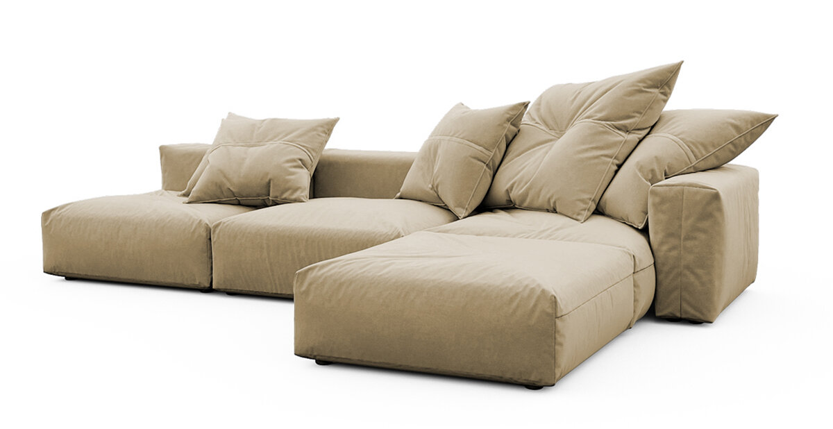 Модульный угловой диван с оттоманкой Фиджи большой Vivaldi 02