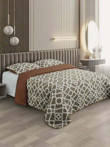 Изображение товара Покрывало на кровать, диван Евро 230х250 с наволочками 50х70, полисатин, PSF-7