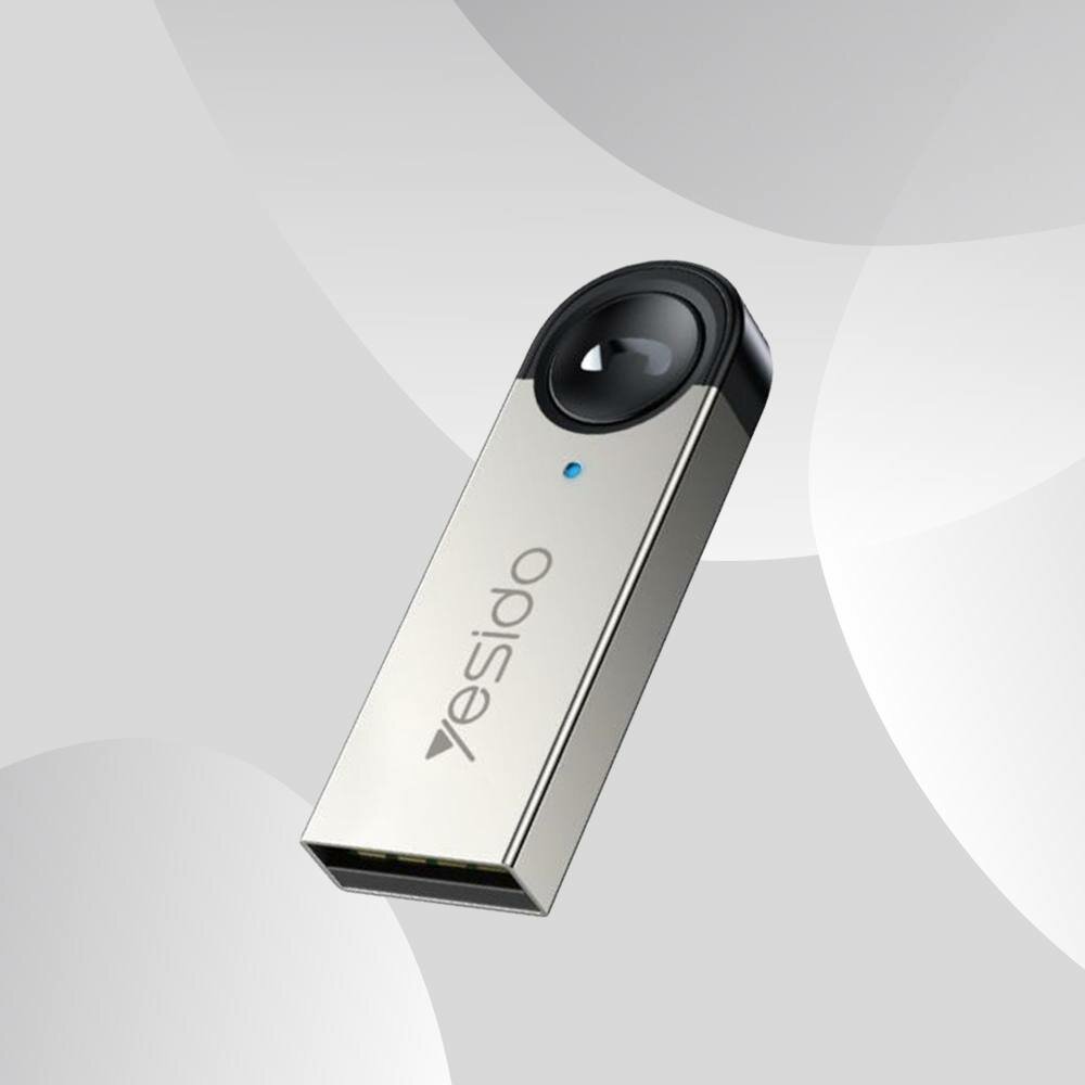 USB Bluetooth-ресивер Yesido YAU81 для автомобиля, 8 м, с микрофоном, низкая задержка