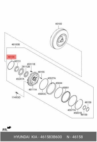 Уплотнительное кольцо масляного насоса кпп Hyundai / Kia (Mobis) 461583B600