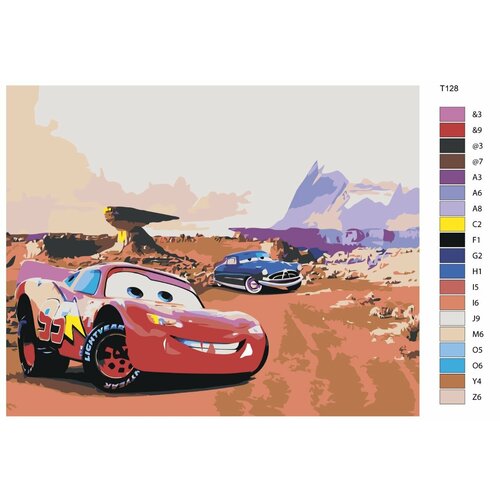 фото Картина по номерам т128 "тачки" 70x90 см brushes-paints
