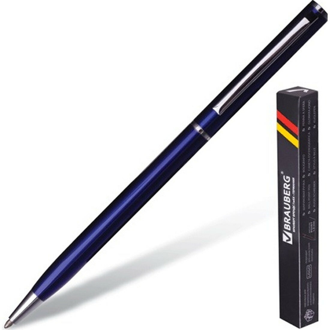 Ручка бизнес-класса Brauberg шариковая "Delicate Blue", корпус синий, узел 1 мм, линия письма 0,7 мм, синяя, 141400