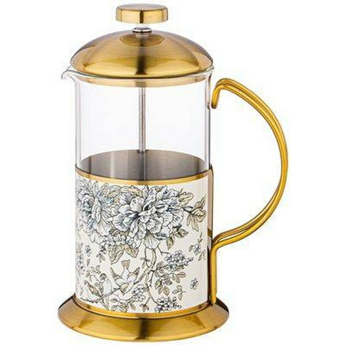 Френч пресс Agness Royal Garden  600мл  стекло  металл  пластик