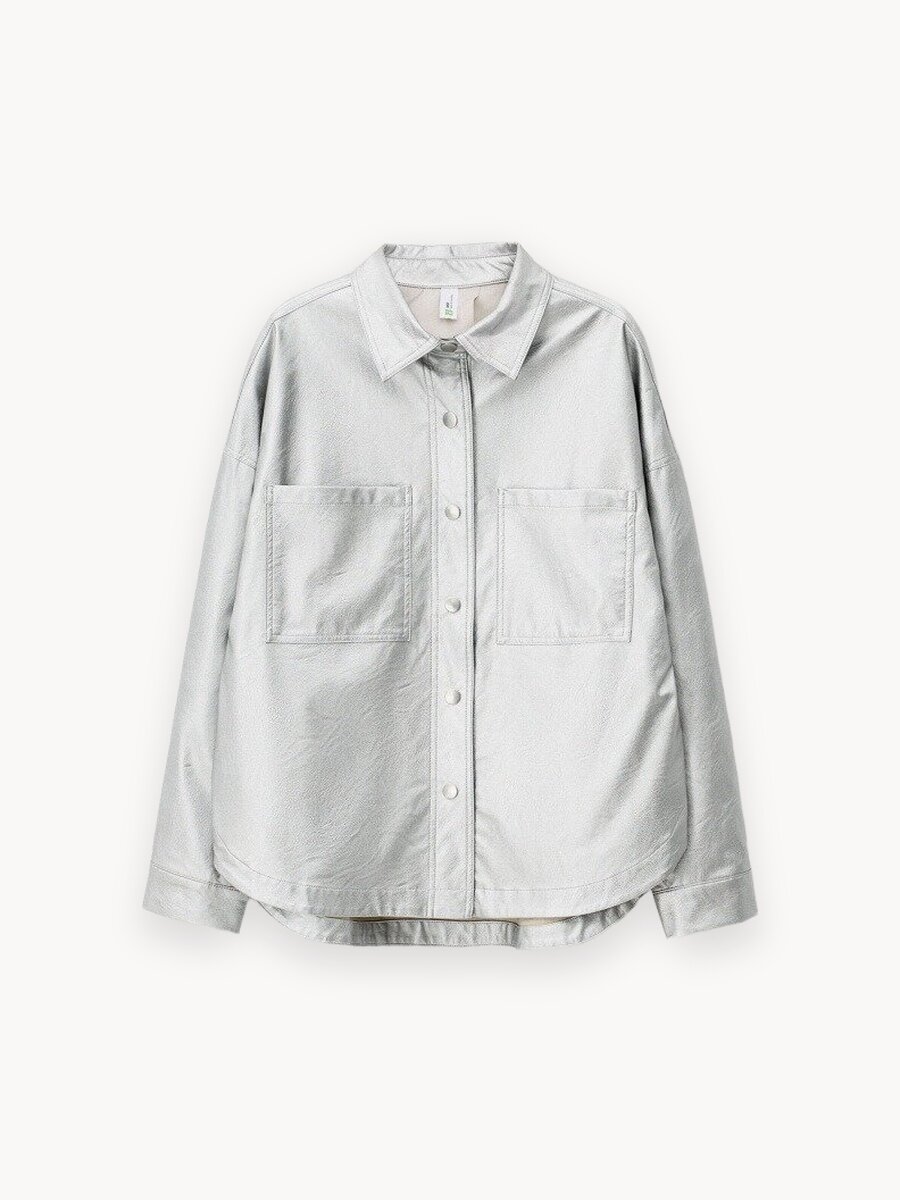 Рубашка Sela, размер 158, серебро