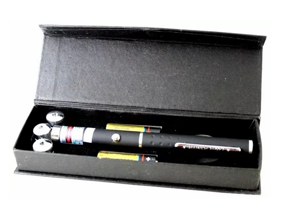Лазерная указка Metrobas "Laser Pointer", зеленая, 3 насадки