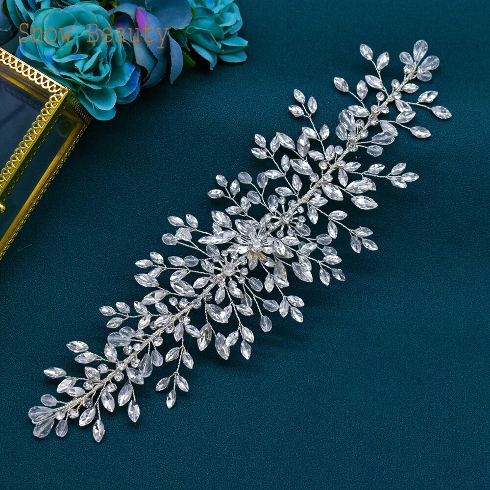 Свадебные диадемы Snow Beauty из горного хрусталя, DZ080-Silver, Женский
