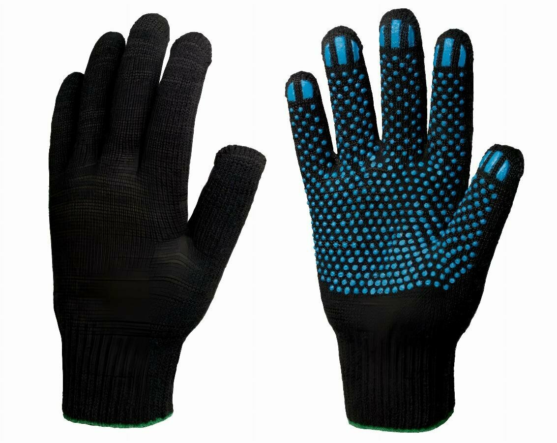 Перчатки ХБ 5-нитка люкс Протектор черные 10клПВХ-Ч (No name)