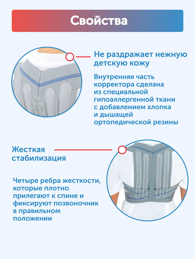 Корректоры Осанки Корсет для осанки детский/ корректор осанки для детей Reh4Mat AM-PES-01, размер 2