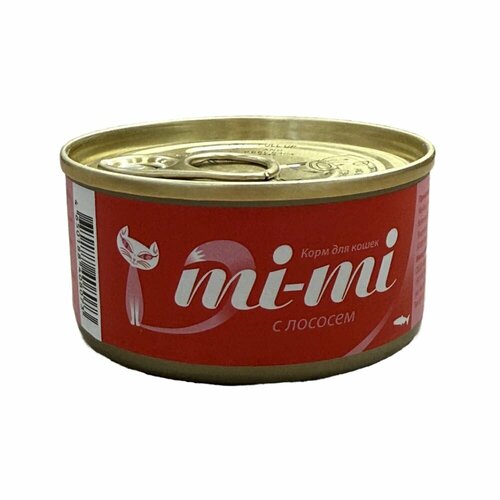 Влажный корм Mi-Mi для кошек и котят с лососем, кусочки в желе, 80 гр