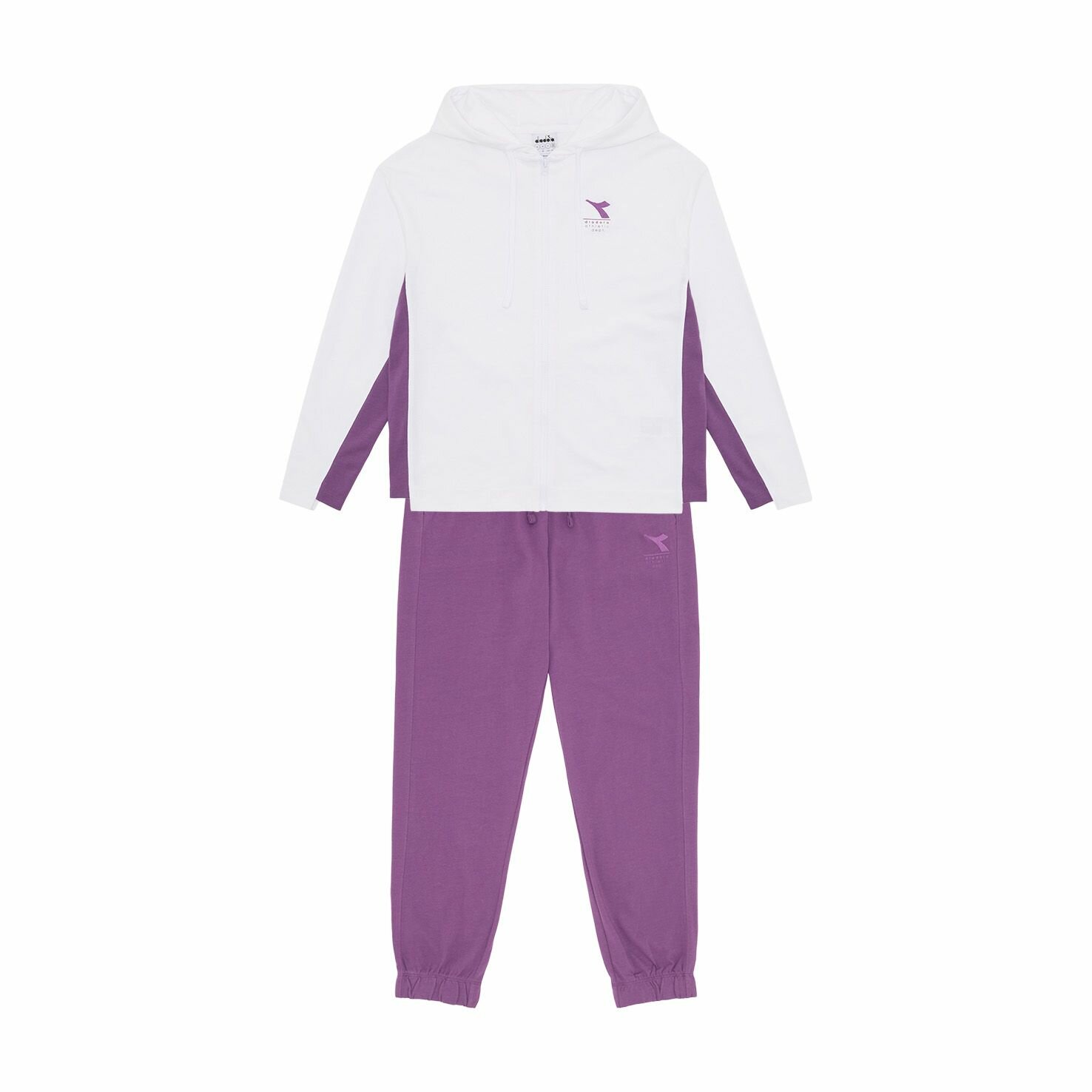 Костюм спортивный Diadora, размер L, белый/сиреневый