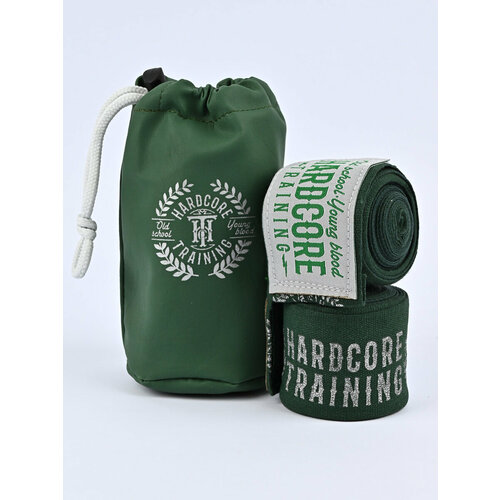 Боксерские бинты Hardcore Training Premium Green 3.5 метра зелёные