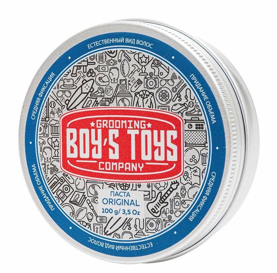 Паста для укладки волос Boys Toys высокой фиксации, с низким уровнем блеска, 100 г .