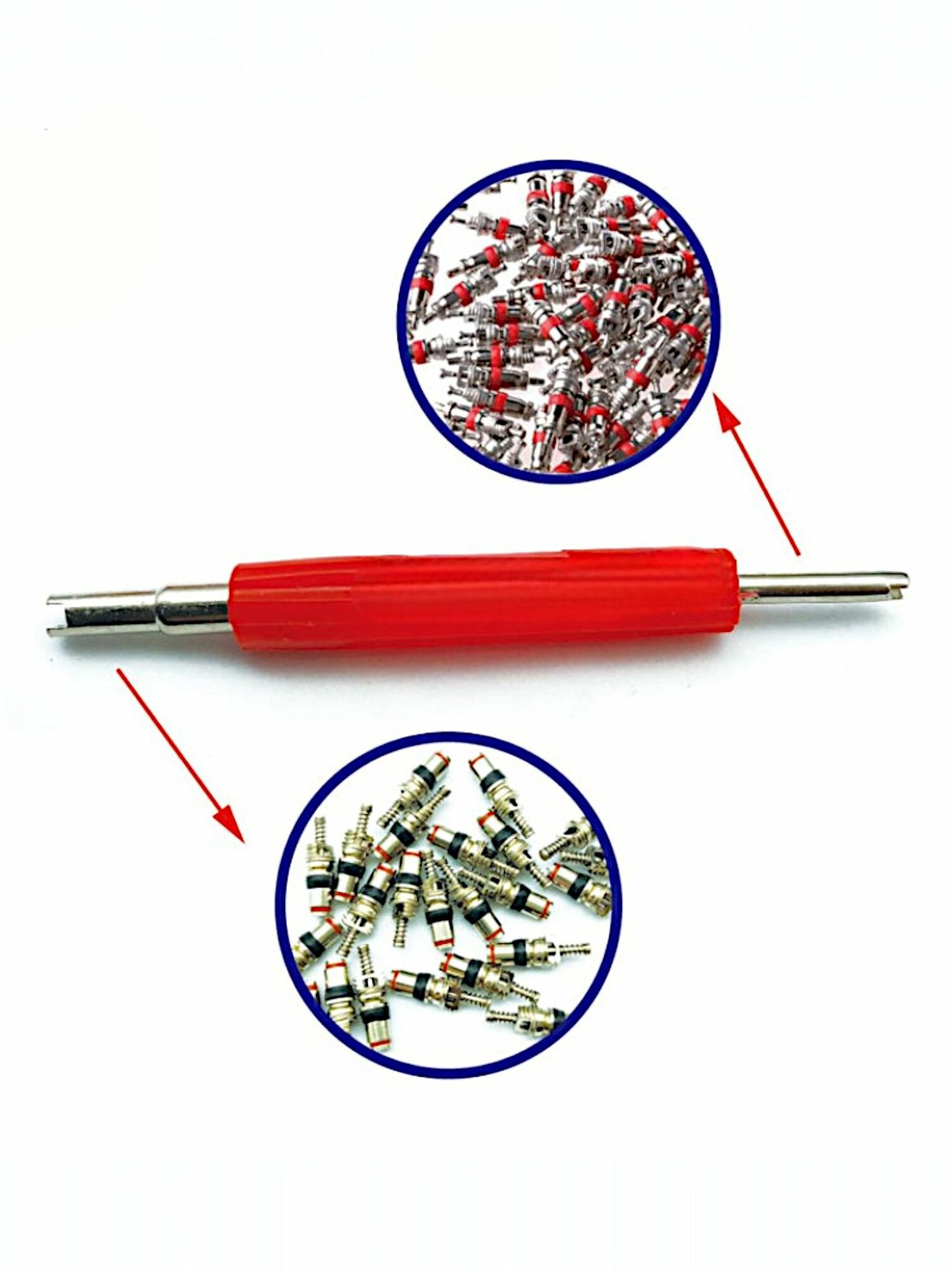 Отвертка для ниппелей, экстрактор, ключ, для автомобиля, цвет красный — фото 1