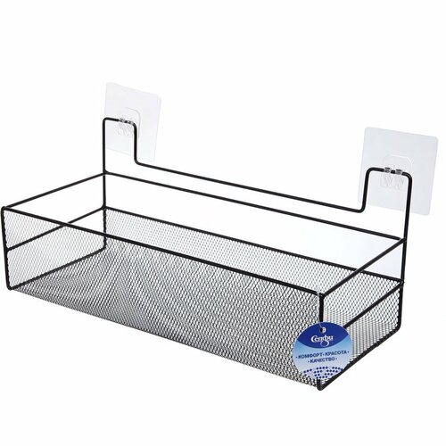 Полка металлическая 'фарго', черная, 36*14.5*14.5см, для ванной и дома