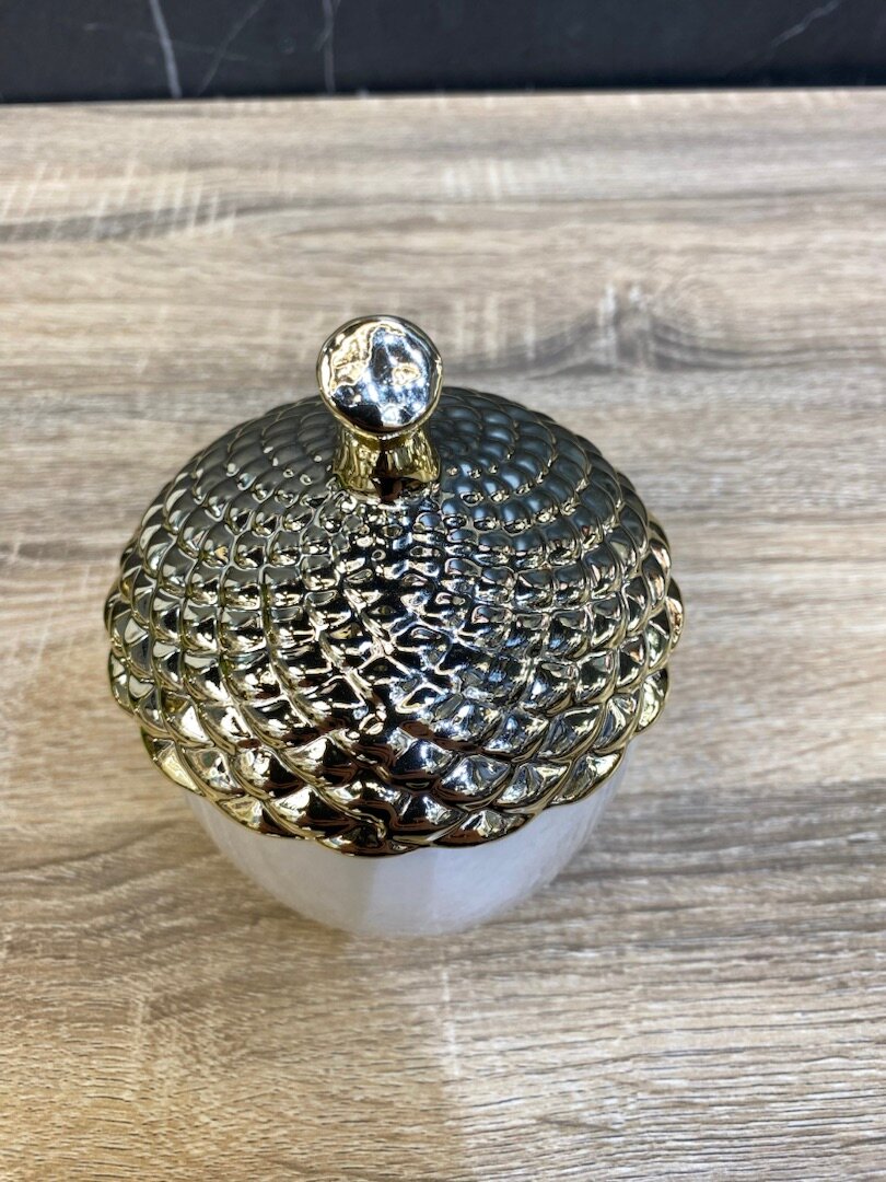 Баночка с крышкой Желудь Casaentera CE08-728-163 белый золото d105х145