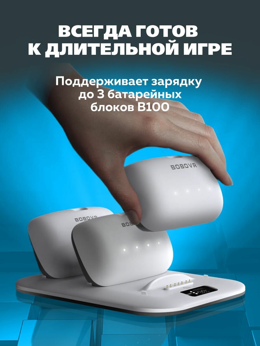 BoboVR BD3 зарядная станция для аккумуляторов B100 к Oculus Quest 3 и 3s / VR-аксессуар — фото 1