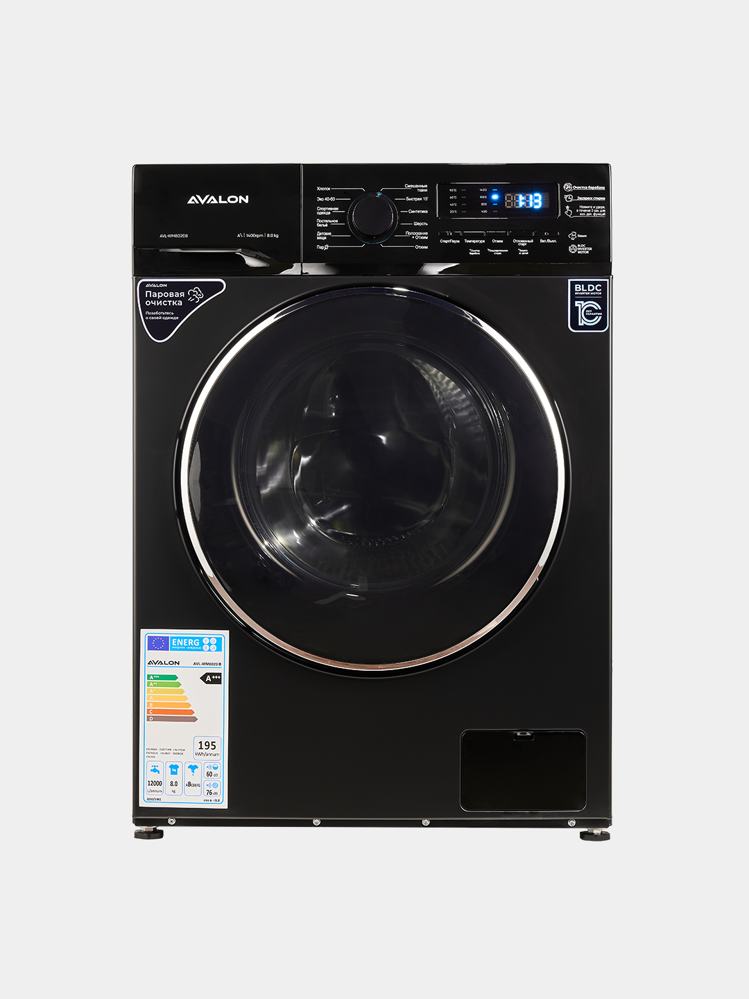 Стиральная машина Avalon "AVL-WM 8020 B (8 кг) скорость отжима 1400 об/мин — фото 1