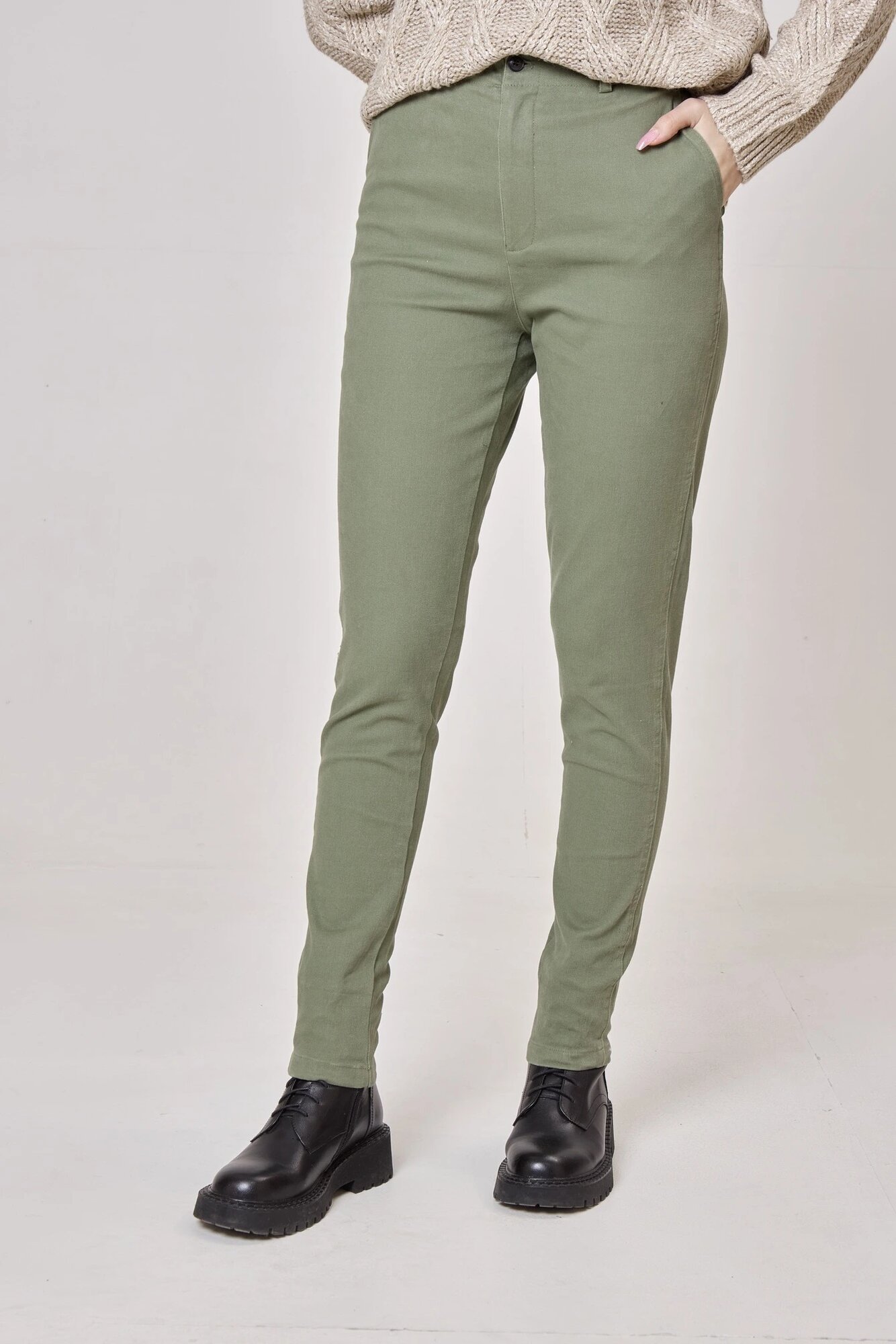 Брюки Selfie, размер XS, хаки — фото 1