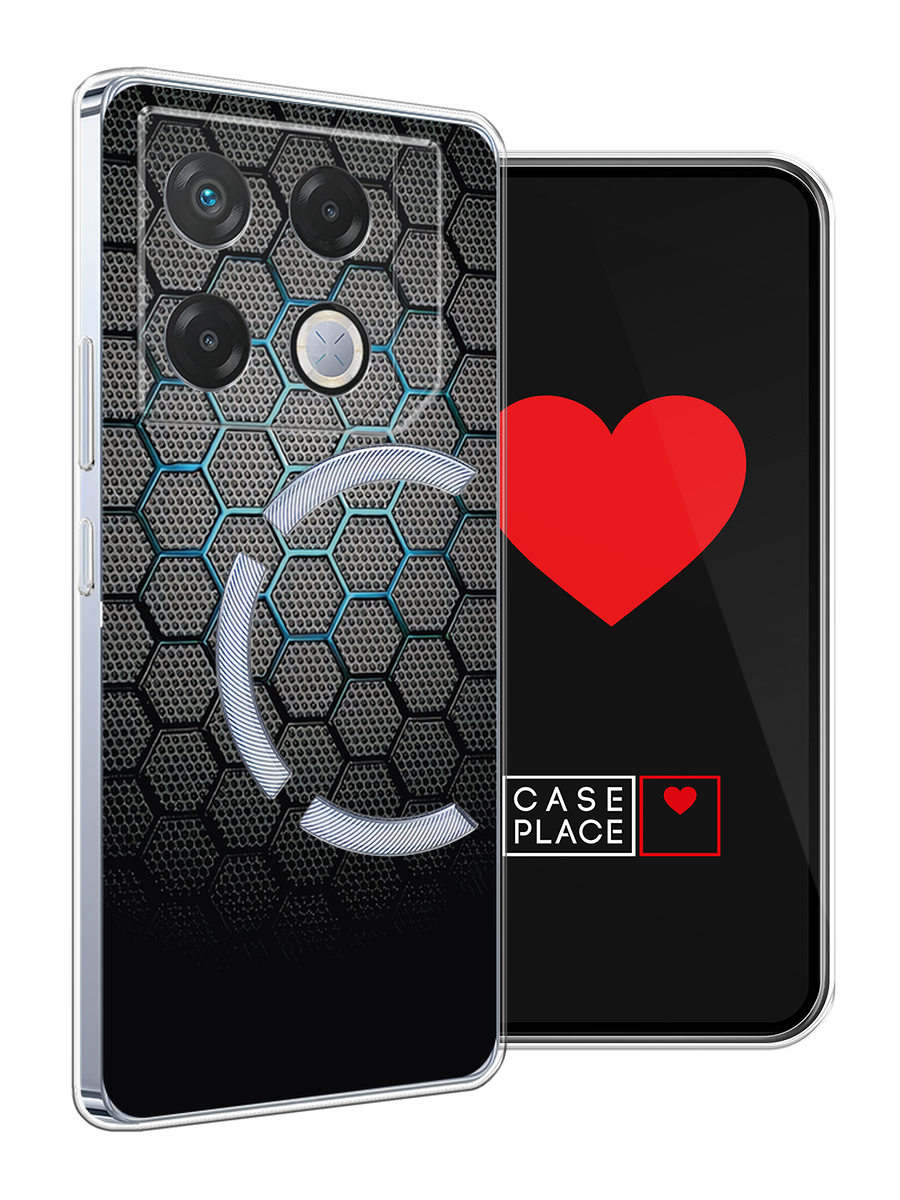 Чехол на Infinix GT 20 Pro / Инфиникс GT 20 Pro с принтом Бирюзовые соты — фото 1