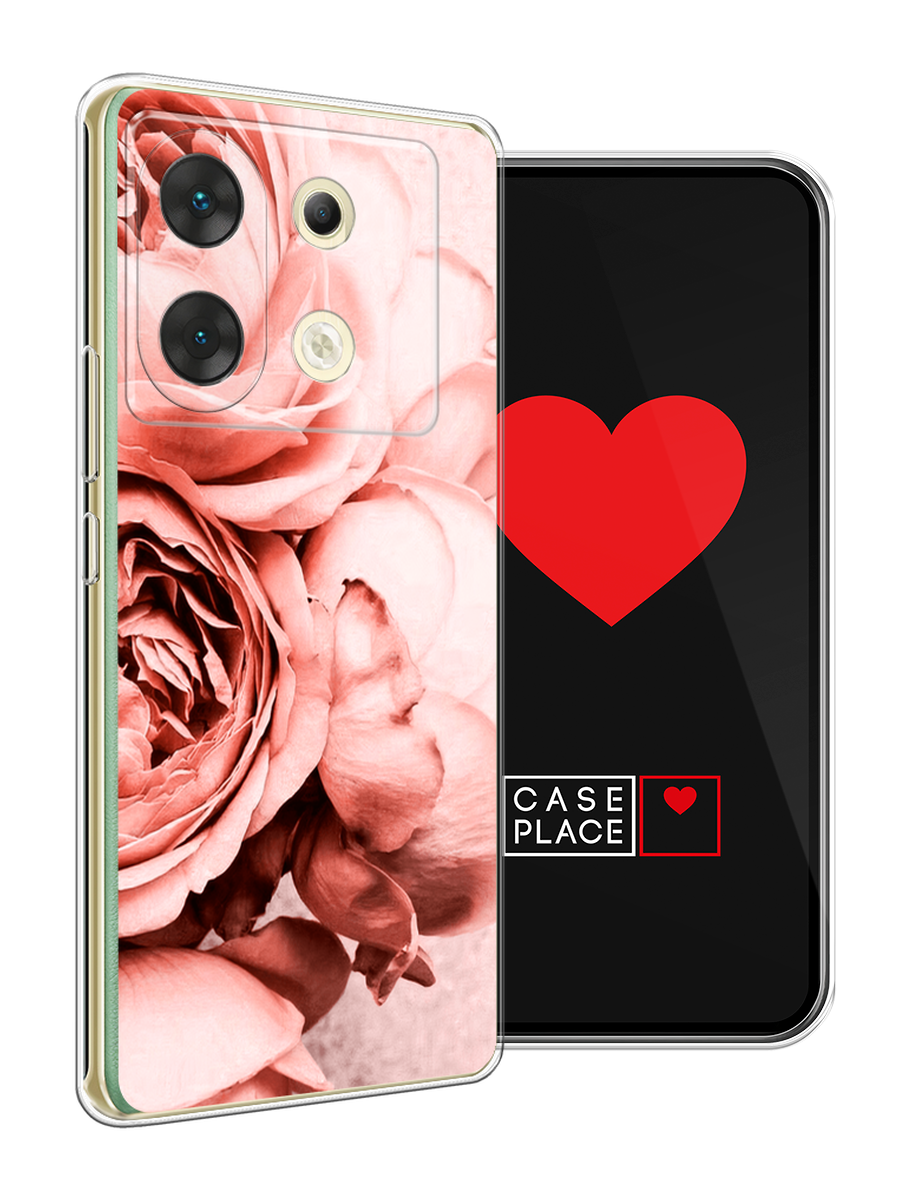 Чехол на Infinix Zero 30 5G / Инфиникс Зеро 30 5G с принтом Пыльно-розовые пионы — фото 1
