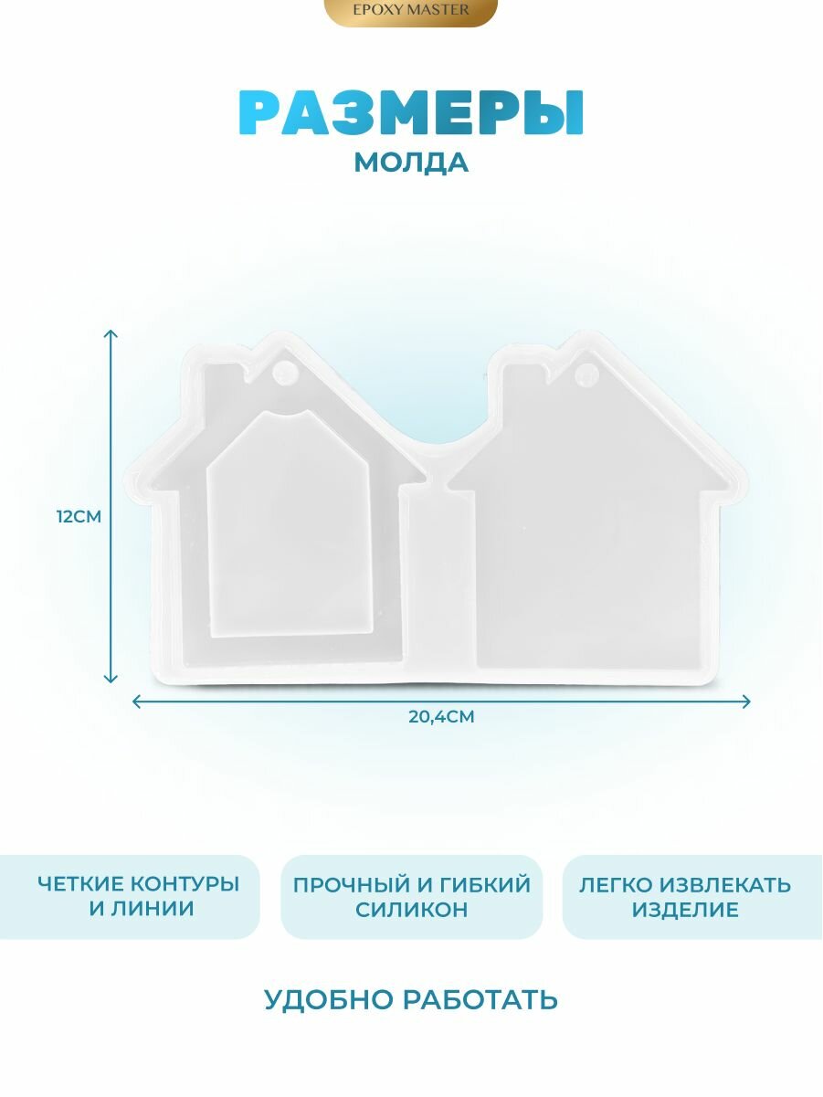 Силиконовый молд для эпоксидной смолы EPOXYMASTER Шейкер домик, 20х12см — фото 1